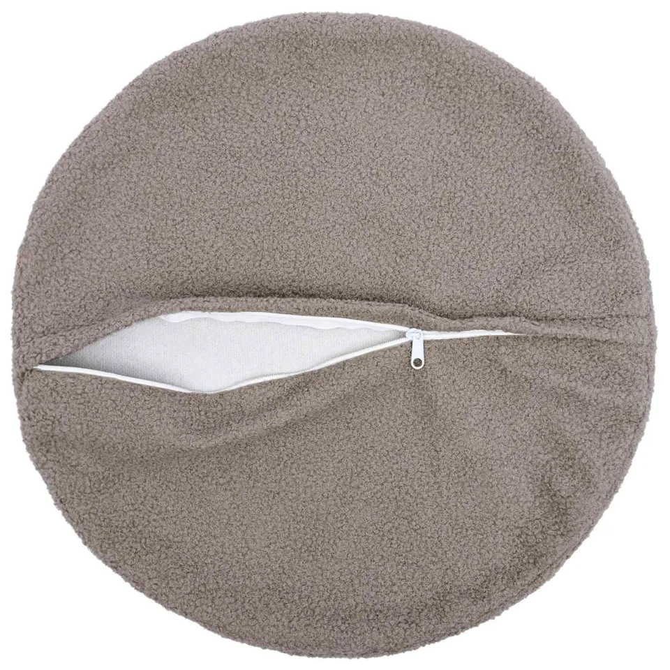 vidaXL Kussensloop 2 st HEERLEN Lichtgrijs Dia. 60 cm Bouclé, foto 3
