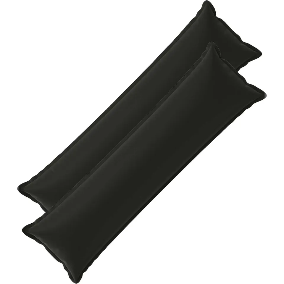 vidaXL Kussensloop 2 st HOUTEN Zwart 40 x 145 cm Polyester