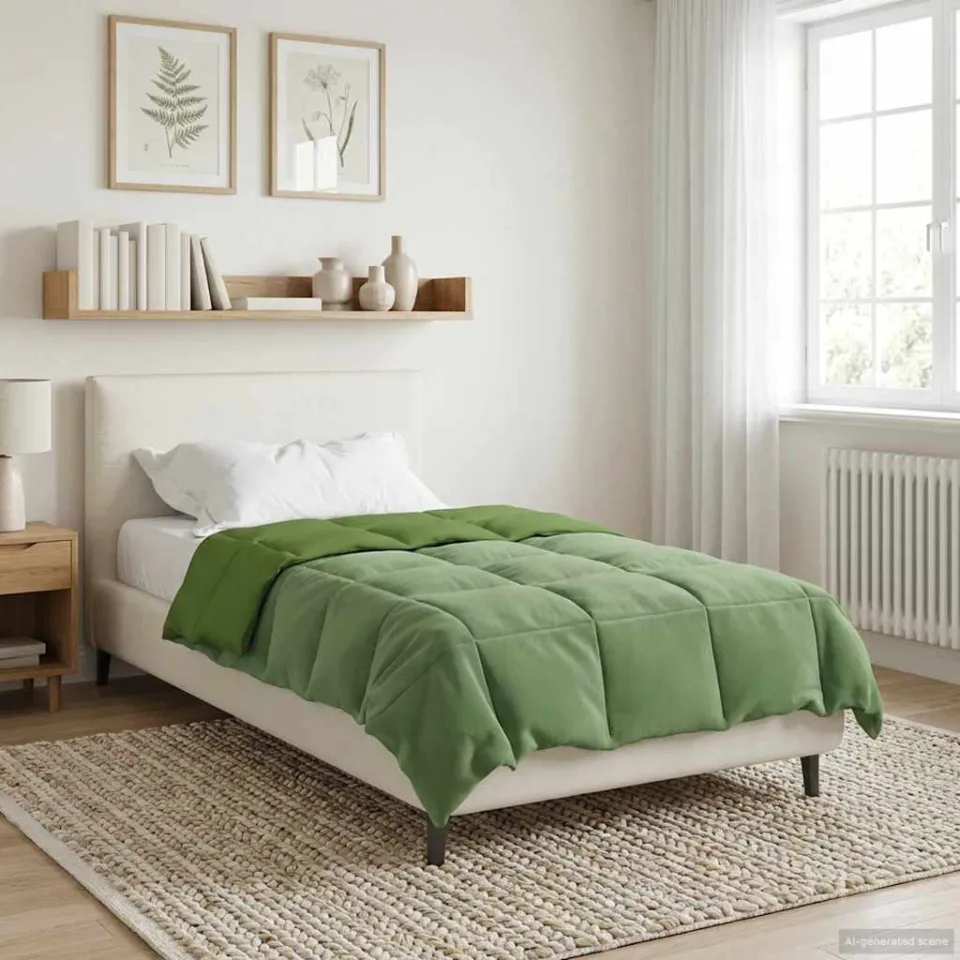 vidaXL Winter Dekbed 140 x 200 cm Winter Microfiber (100% polyester) groen, foto 4