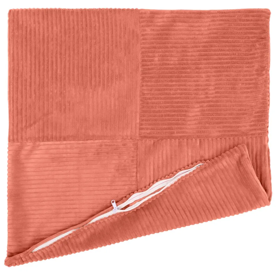 vidaXL Kussensloop 2 st ALMELO Rood-oranje 65 x 65 cm corduroy, foto 3