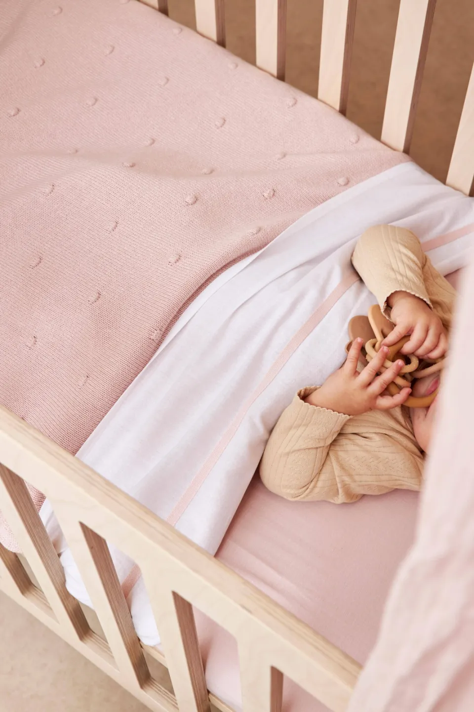 Meyco katoenen jersey ledikant hoeslaken 60x120 cm Soft Pink, foto 4