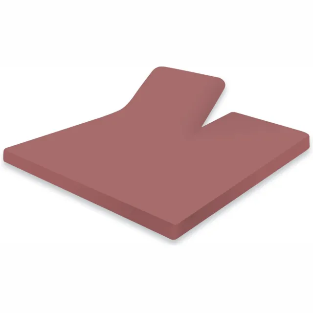 Eleganzzz Splittopper Hoeslaken Jersey Stretch - Rose - Hoeslaken 180x210/220 - 100% katoen - Split Enkel - Single Split Topper - Hoeslakens - Tweepersoons - Lits Jumeaux