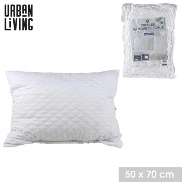 Urban Living Geheugenschuimkussen – 50 x 70 cm – Traagschuim Hoofdkussen – Wit