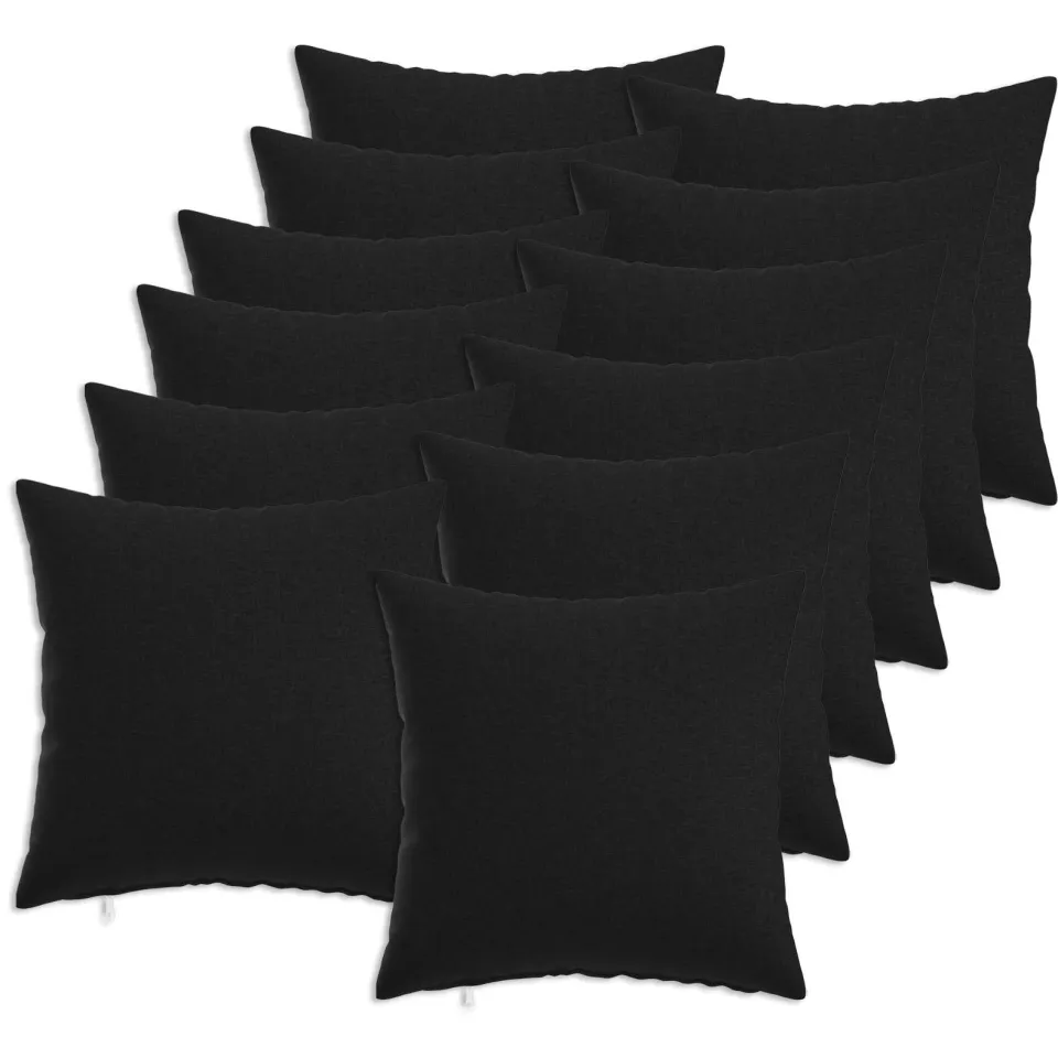 vidaXL Kussensloop 12 st HEERLEN Zwart 45 x 45 cm Stof, foto 3
