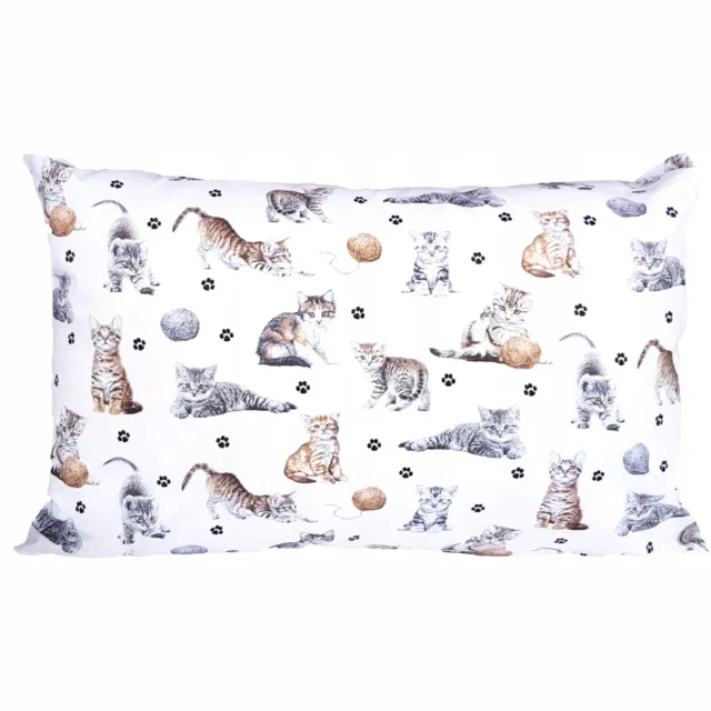Sleepon_pl Katoenen kussensloop 50x70 cm - Shady katjes print - Kinderkamer Wit