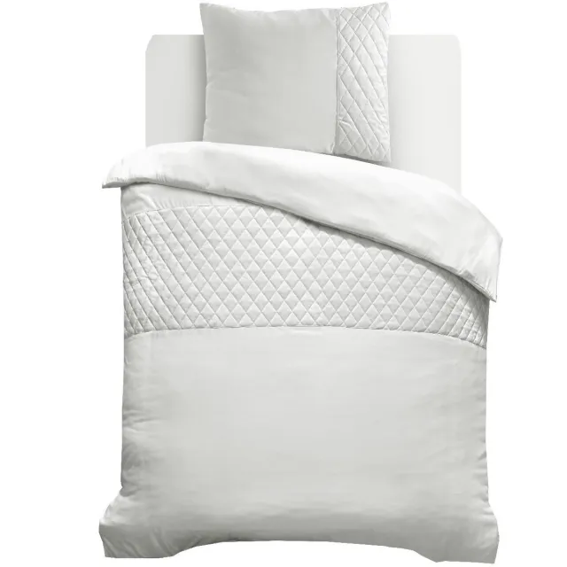 Husch Dekbedovertrek Velvet Band - 140x200/220 - Ecru