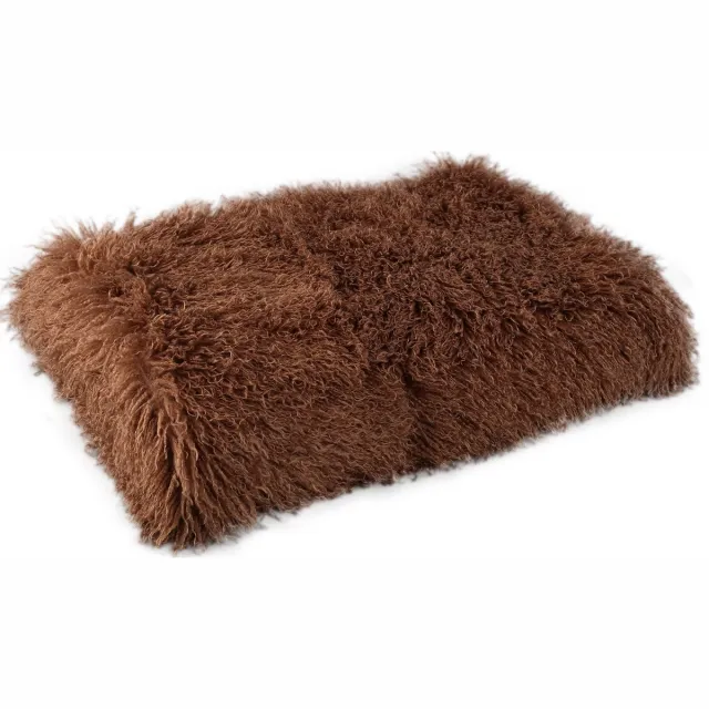PTMD Rexx Dark Brown Fake Sheep Fur Plaid Bruin