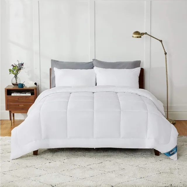 Bedsure Dekbed 240 x 220 cm, set van 2 - zomerdekbed 150 gsm + het hele jaar door dekbed 300 gsm = winterdekbed 450 g/m², 4 seizoenendekbed zomerdekbed voor vier seizoenen zomer winter wit