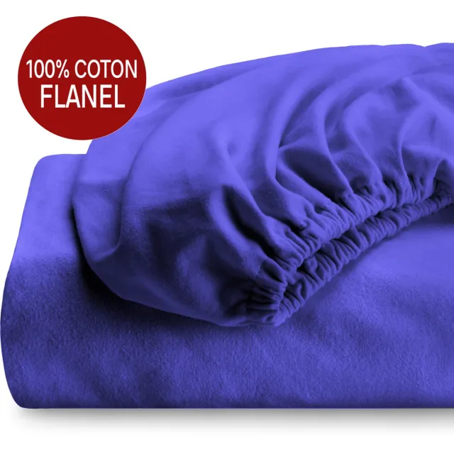 bedlin Hoeslaken Flanel 140 x 200 cm Blauw
