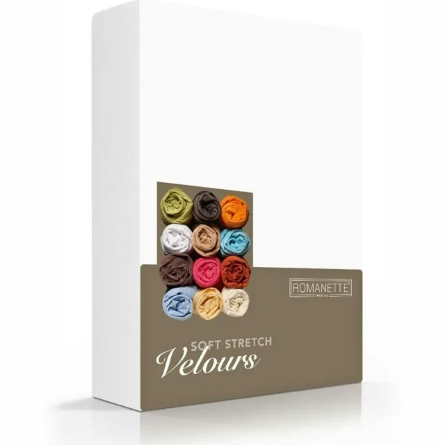 Romanette Velours - Hoeslaken - Eenpersoons - 80/90/100x200/220 cm - Wit