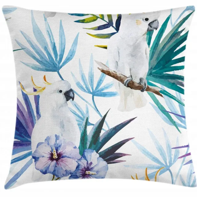 ABAKUHAUS Tropisch Kussenhoes – Beidseidig bedrukt – 40×40 cm Meerblau