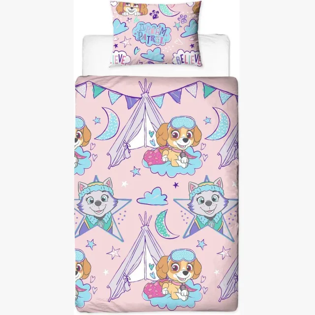 PAW Patrol dekbedovertrek - eenpersoons - PAW dekbed - roze