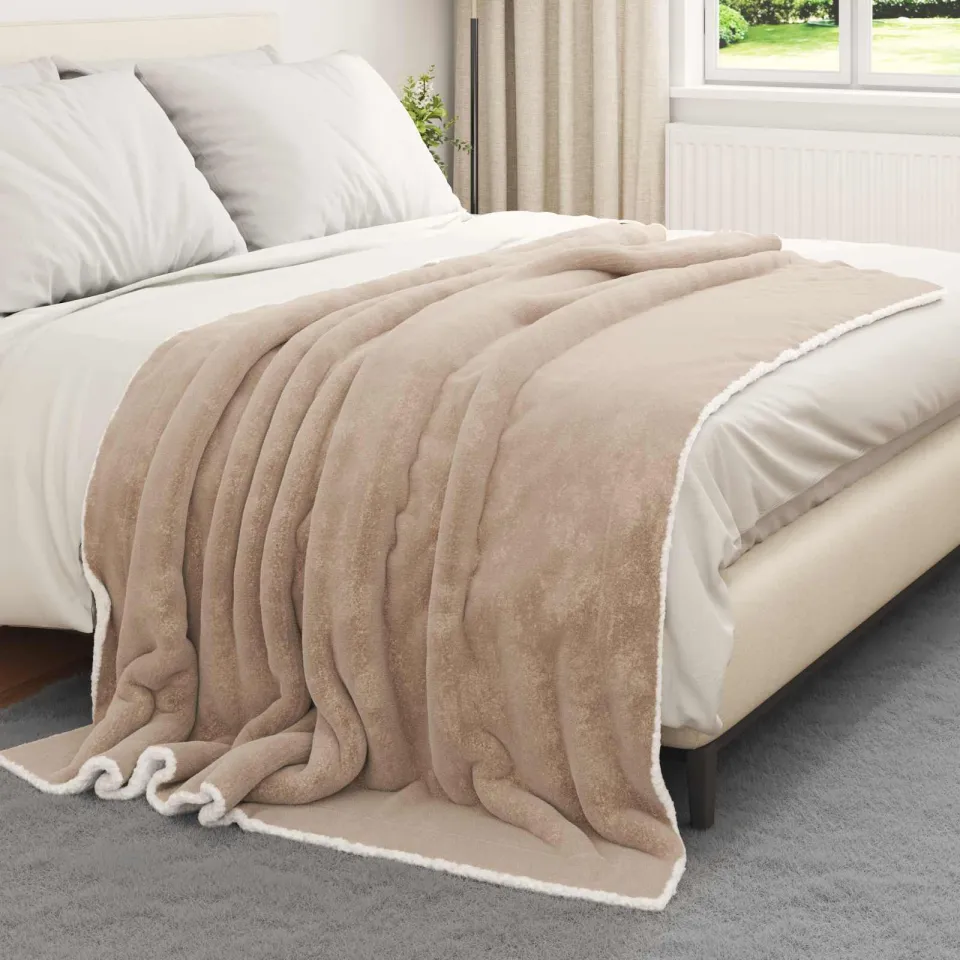 vidaXL plaid Camel 200 x 150 cm 1,64 kg Fleece, foto 3