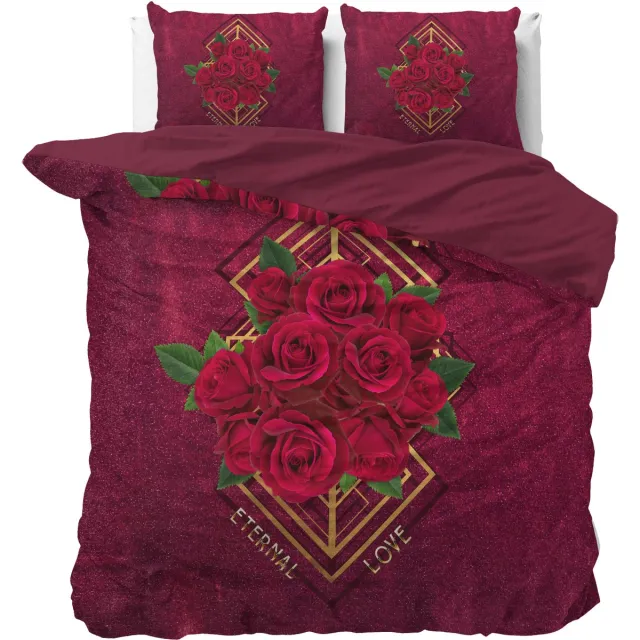 Sleeptime Eternal Love Dekbedovertrek - Tweepersoons - 200X200/260 + 2 x kussenslopen 60x70 - Rood