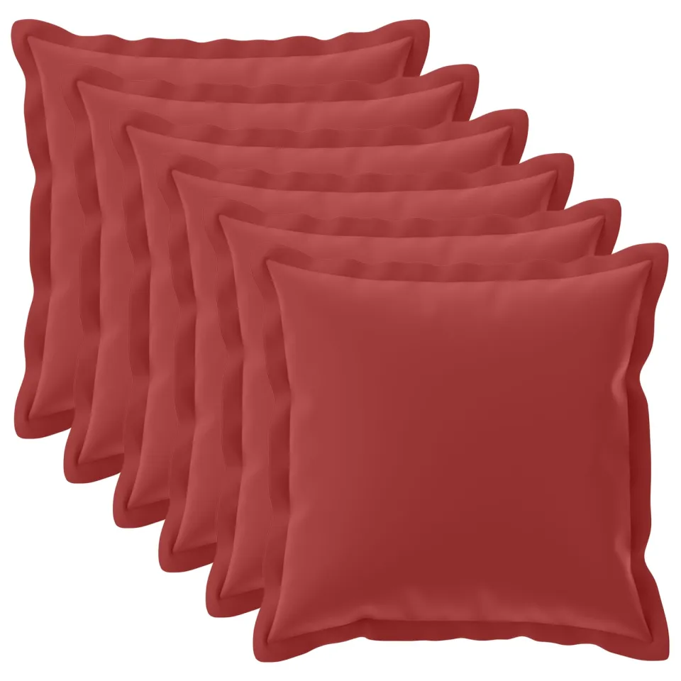 vidaXL Kussensloop 6 st HOUTEN Wijnrood 80 x 80 cm Polyester, foto 3