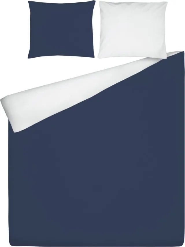 Ten Cate Dekbedovertrek - Dekbedovertrek 140 x 200 - Dekbedovertrekken - Dekbedovertrek 1 persoons - Boston Dress - Blauw