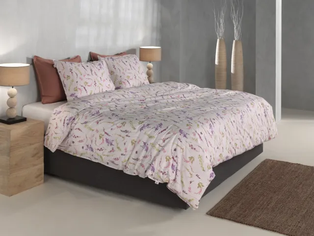 Zohome Dekbedovertrek Paco - Deken - Dekbed - Roze - 100% Katoen - Bladeren - 1 sloop 60/70 cm Paco Pink