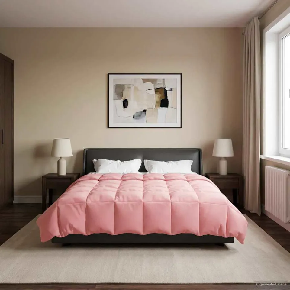 vidaXL Winter Dekbed 220 x 240 cm Winter Microfiber (100% polyester) roze, foto 4