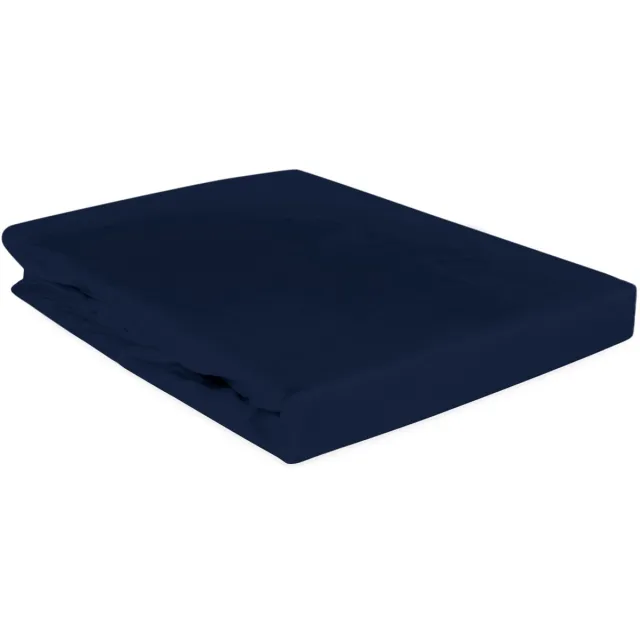 Darymex Satin Classic - Hoeslaken - 100% Katoen-Satijn - Met Elastiek - Voor Matras tot 20 cm - 140x200 cm - Donkerblauw