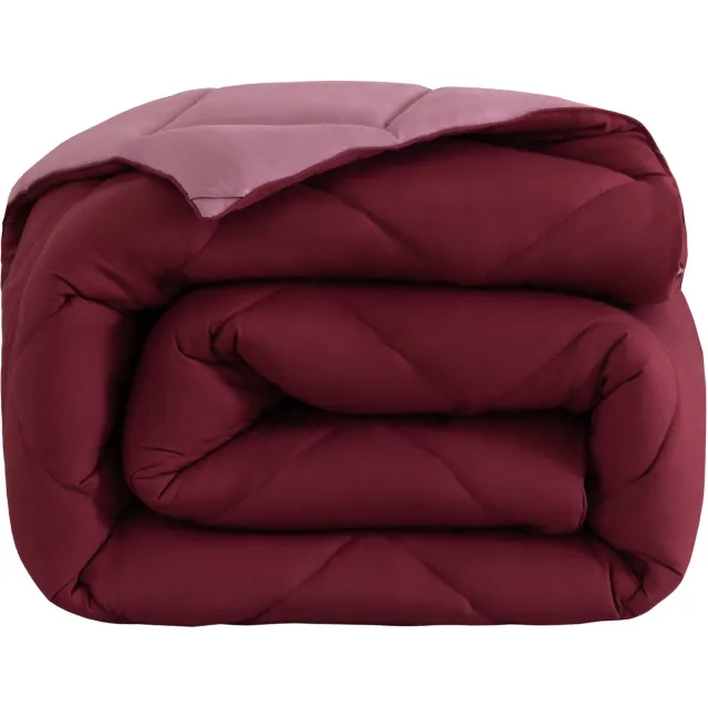 Snoozella ComfyBed Duo 160x200 - Wine Rood - Dekbed zonder overtrek - Wasbaar hoesloos dekbed - 30 nachten proefslapen - All season winterdekbed & zomerdekbed