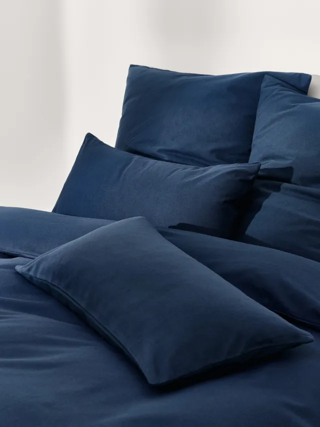 Westwing Collection Flanellen dekbedovertrek Biba Blauw