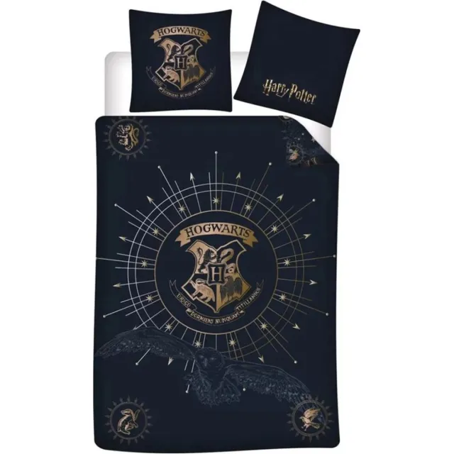Harry Potter Dekbedovertrek zwart 140 x 200 cm - polykatoen Multicolor