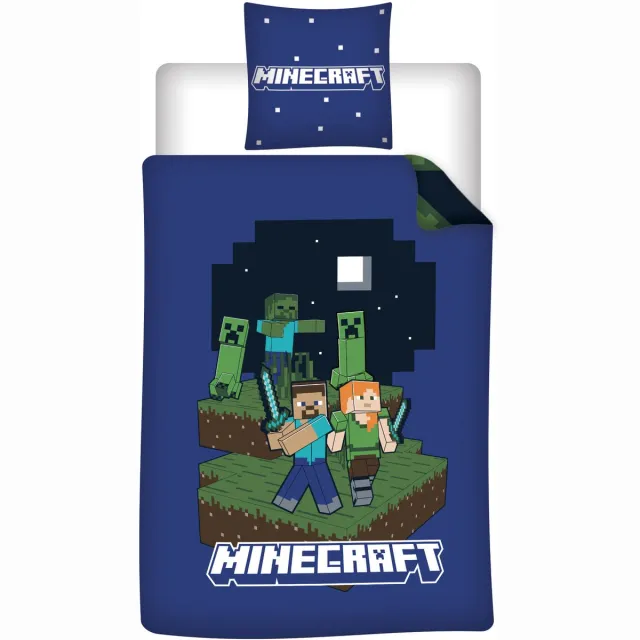 Minecraft Dekbedovertrek Fight - 140 x 200 cm - 65 x 65 cm - Polycotton Multi kleuren
