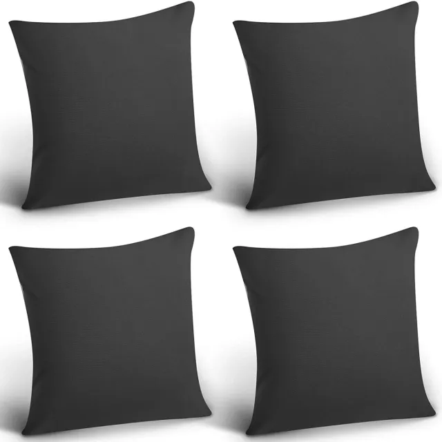 Peysaitr Kussenhoezen - Kussenhoezen voor banken - Vierkant 45x45 cm - Decoratieve Sierkussens voor Bank, Bed, Terras & Tuin - Zwart - 4 stuks