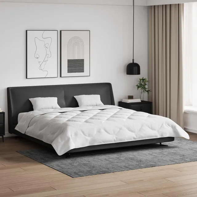 vidaXL Dekbed met kussen 3 st Wit Microfibre