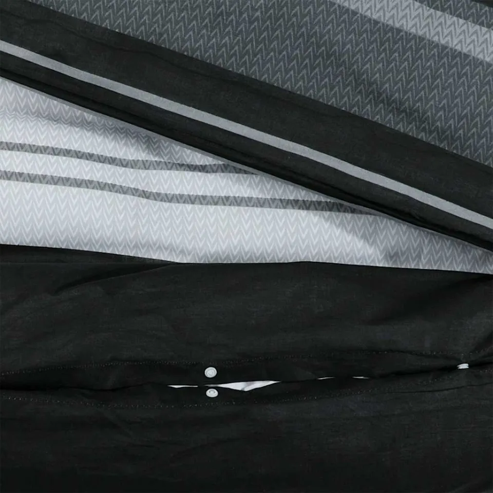 vidaXL 2 st 240 x 220 cm + 60 x 70 cm 100% Cotton Black Stripes, foto 4
