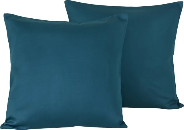 De Witte Lietaer Sierkussensloop Set Olivia Lake Green - 40 x 40 cm - Satijn Katoen Groen