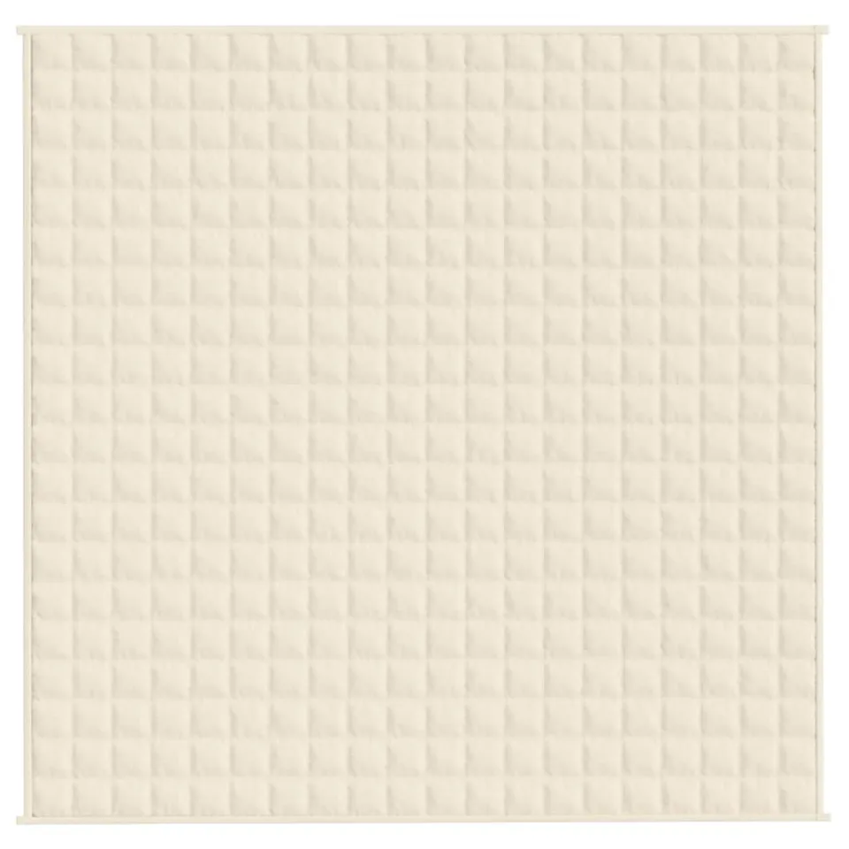 vidaXL Verzwaringsdeken 200x200 cm 9 kg stof lichtcrèmekleurig crème, foto 3