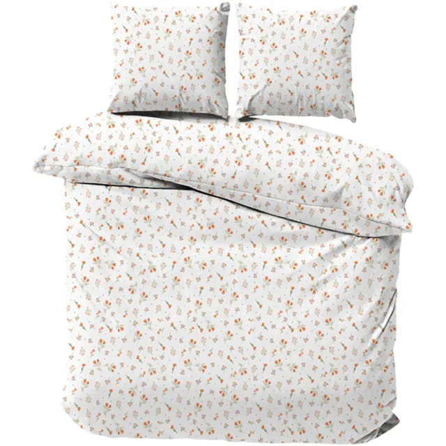 iSleep Dekbedovertrek Romi - Eenpersoons - 140x200/220 cm - Oranje