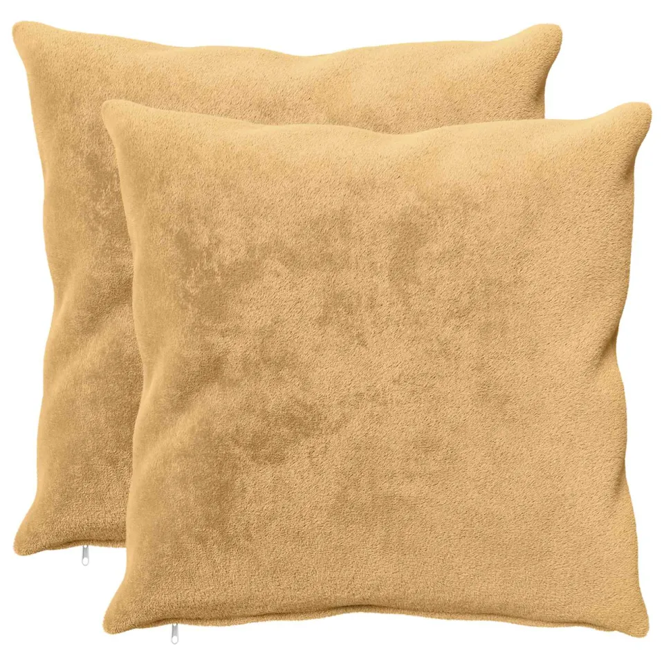 vidaXL Kussensloop 2 st HEERLEN Taupe 55 x 55 cm Flanel