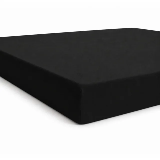 Bed Care Jersey Stretch Hoeslaken - 90x200 - 100% Katoen - 30CM Hoekhoogte - Zwart