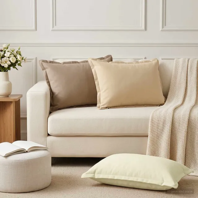 vidaXL Kussensloop 6 st HOUTEN Taupe 50 x 75 cm Polyester