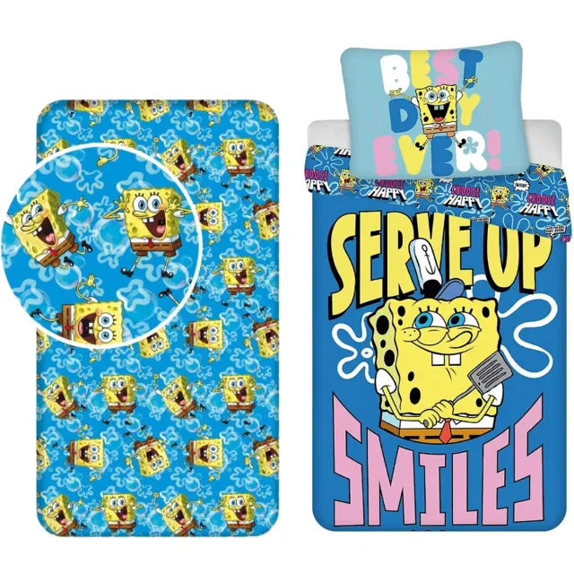 Spongebob slaapkamerset; dekbedovertrek en hoeslaken dekbedset