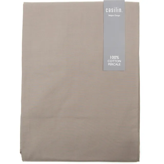 Casilin Luxe Hoeslaken - Perkal Katoen - Taupe - 160x200cm Bruin