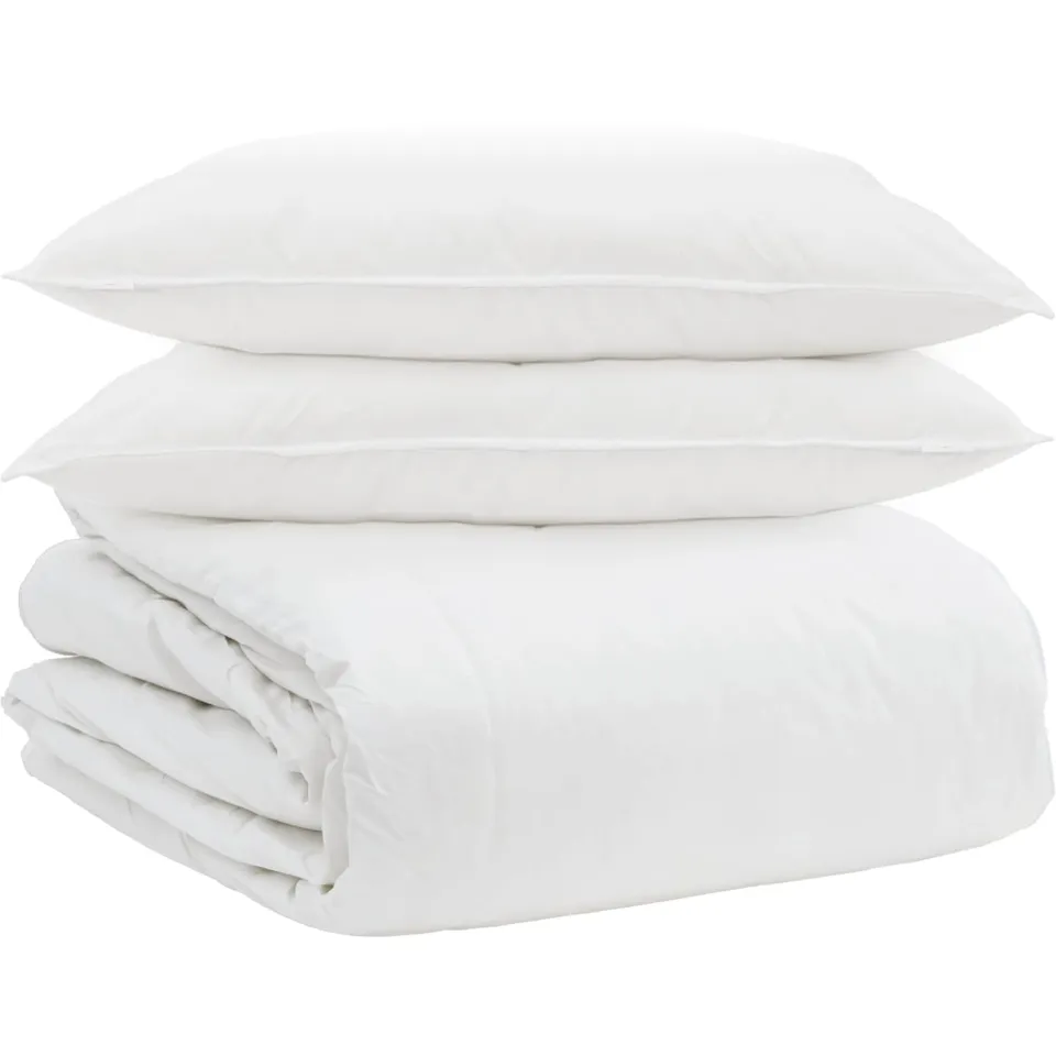 vidaXL Dekbed Set met kussen 3 st Wit Donsveertjes, foto 3
