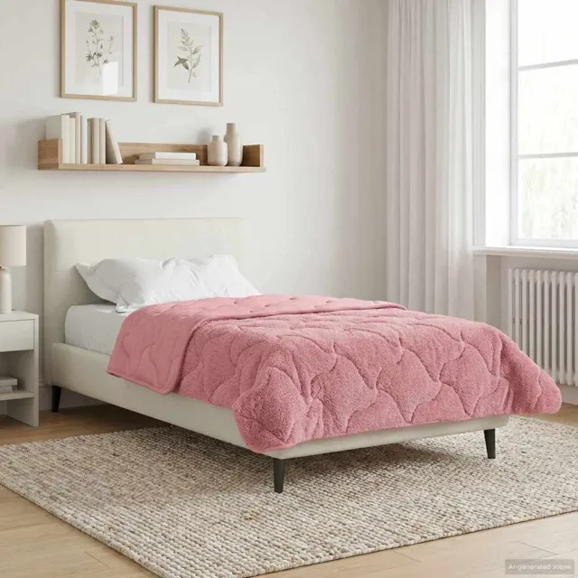vidaXL Zomer Dekbed 155 x 200 cm Zomer Roze Ademend