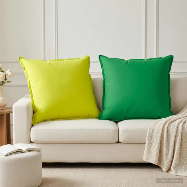 vidaXL Kussensloop 2 st HOUTEN Helder groen 65 x 65 cm Polyester, foto 2