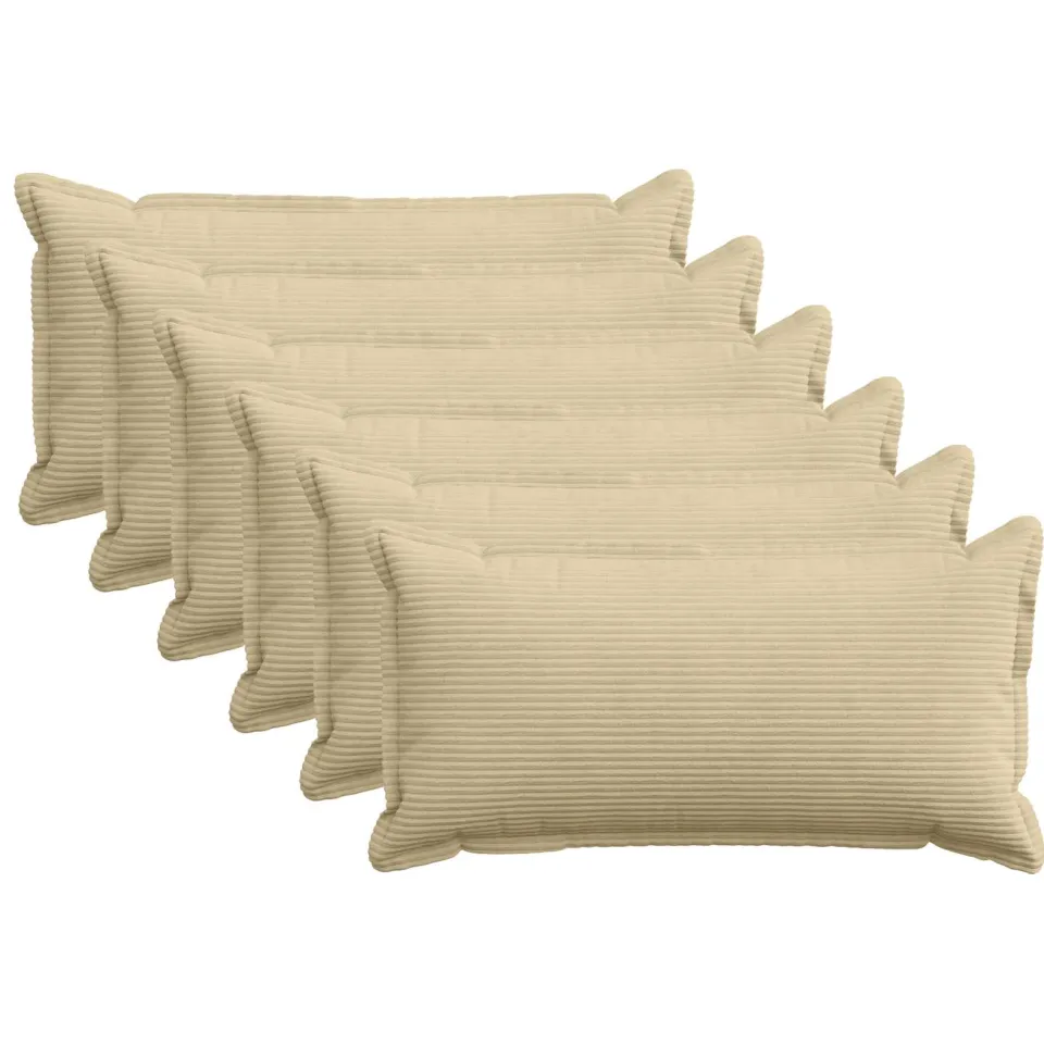 vidaXL Kussensloop 6 st HOUTEN Grijs groen 40 x 80 cm corduroy, foto 3