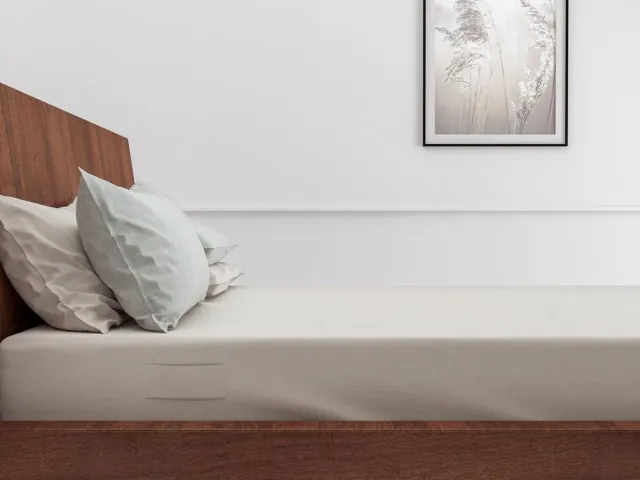Zohome ZO! Home Lino katoen topper hoeslaken creme - rondom elastiek - prachtige uitstraling Off-White