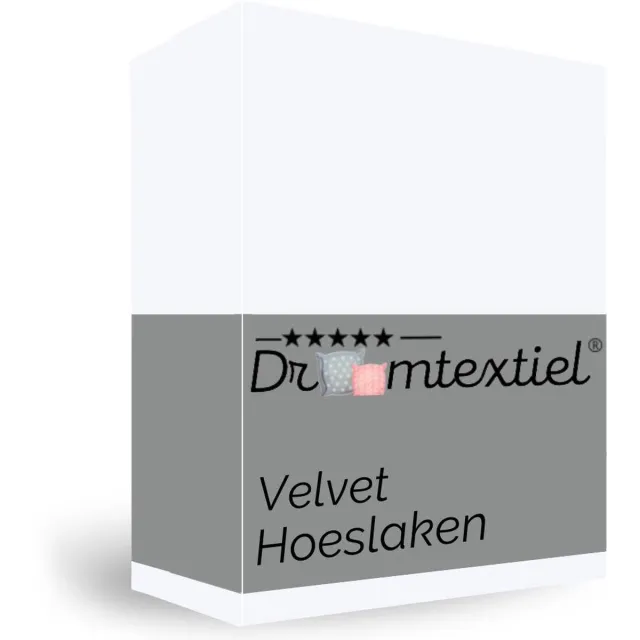 Droomtextiel Velours Hoeslaken Wit - 90x200 cm