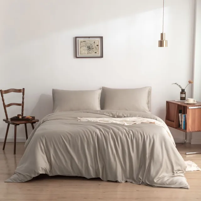 Boomba Bamboo Bamboe dekbedovertrek Soft Taupe beige 200x200 cm - zacht, ademend & duurzaam | Boomba Bamboo®