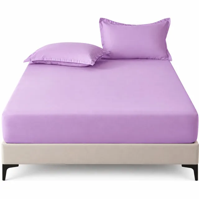 SWGOTA Effen paars hoeslaken van polyester, 153 × 203 cm