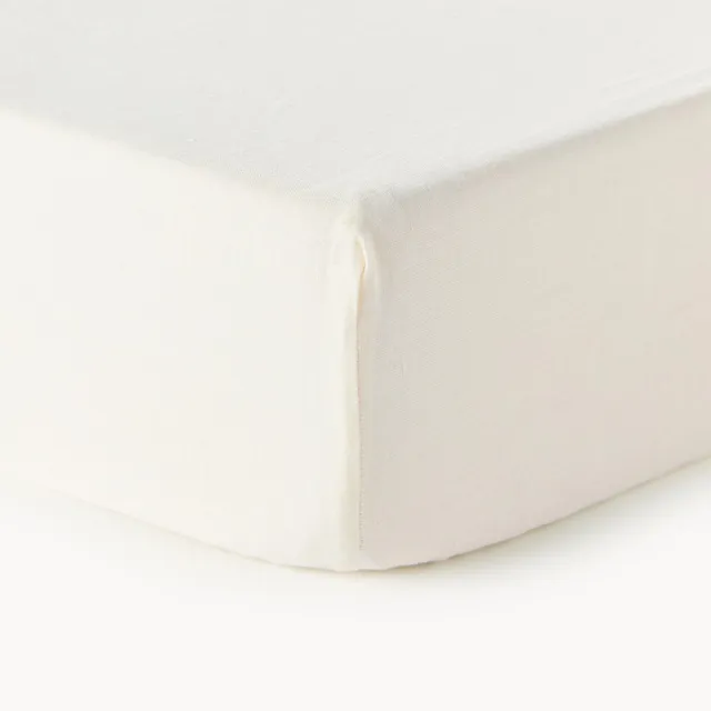 Westwing Collection Topper hoeslaken Linna, linnen Wit