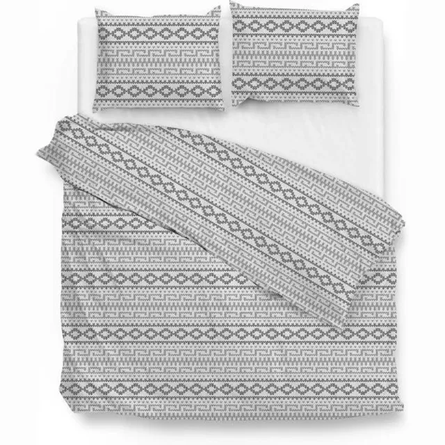 Zo! Home Kriti Dekbedovertrek - Flanel - Tweepersoons - 200x200/220 cm - Grey Grijs
