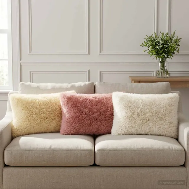 vidaXL Kussensloop 6 st HEERLEN Roze 30 x 50 cm PV Fleece