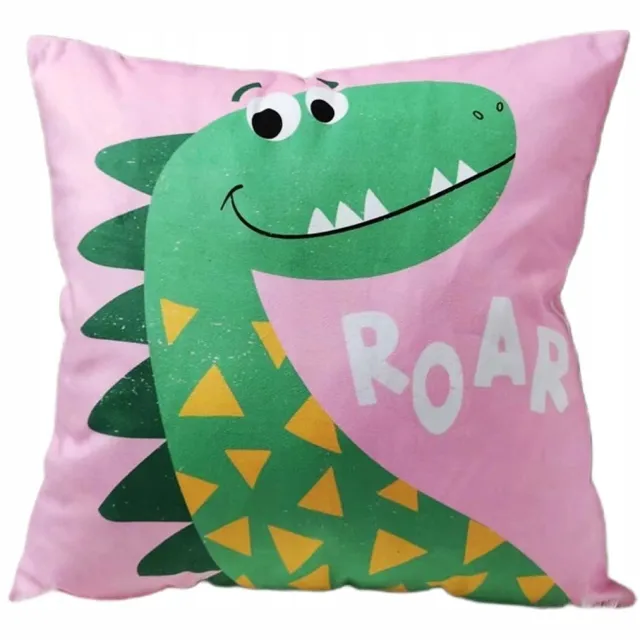 Granda Decoratieve Kussensloop 45x45 cm Roze Dino Zacht Velours